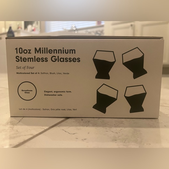 Yield’s Millennium Collection Set of 4 Stemless Glasses 10 OZ -New in Box - Picture 9 of 11